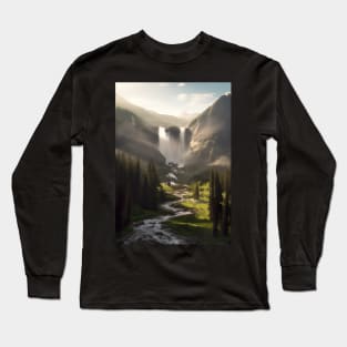 Waterfall in Nature Long Sleeve T-Shirt